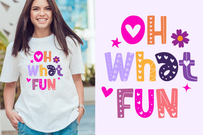 oh what fun Christmas T-shirt Design. Christmas T-shirt quote. T-shirt Concept. Christmas vector. T-shirt