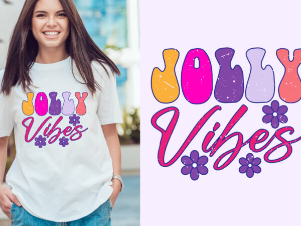 Holly vibes christmas typography. christmas craft for merchandise. winter designs. christmas t shirt designs