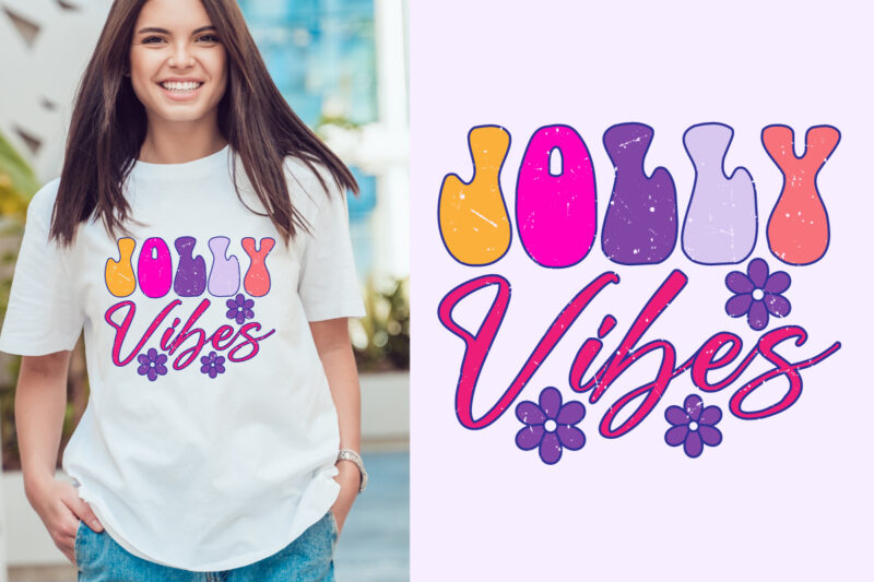 holly vibes Christmas typography. Christmas craft for merchandise. Winter designs. Christmas t shirt designs