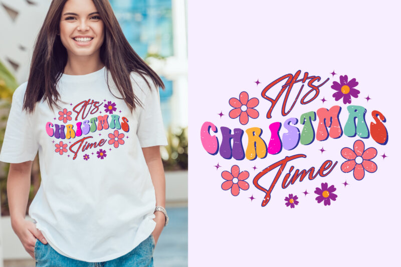 it’s christmas time Christmas typography. Christmas craft for merchandise. Winter designs. Christmas t shirt designs