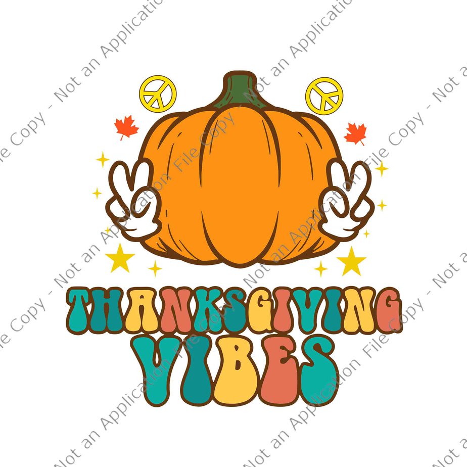 Grovvy Pumpkin Thanksgiving Vibes Cute Hippie Svg, Thanksgiving Vibes ...