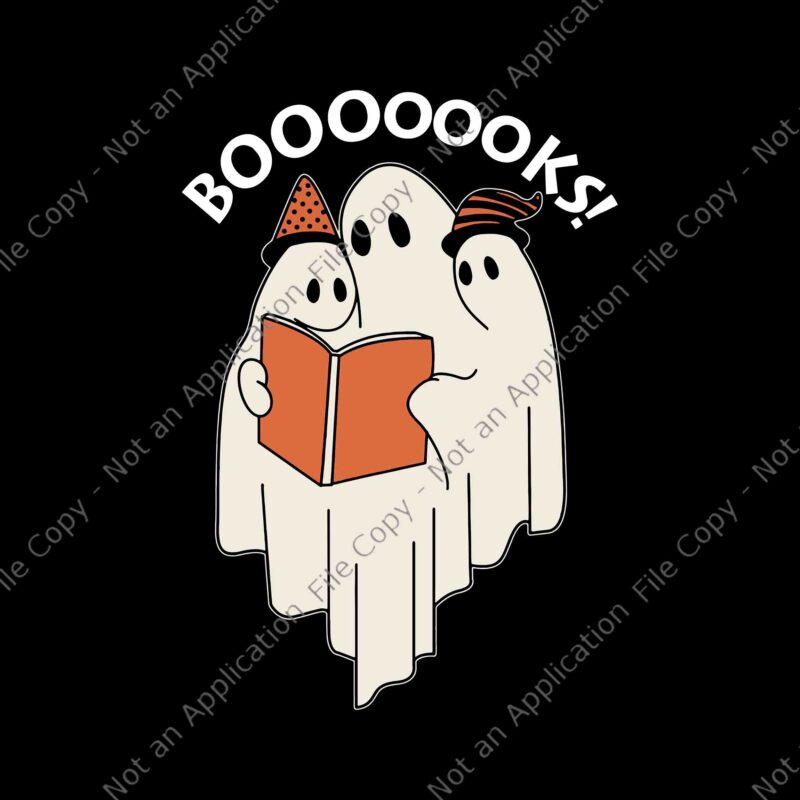 Halloween Booooks Svg, Cute Ghost Reading Library Books Halloween Svg, Ghost Booooks Svg, Ghost Halloween Svg,