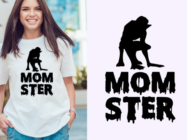 Mom ster halloween t shirt design template. halloween party t shirt design. typography, illustration halloween t shirt design. halloween day t shirt. halloween night t shirt design.