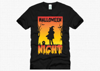Halloween t shirt design template. Halloween party t shirt design. Typography, illustration Halloween t shirt design. Halloween day t shirt. Halloween night t shirt design.
