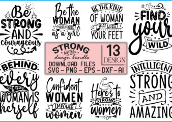 Strong Woman Svg Design Bundle