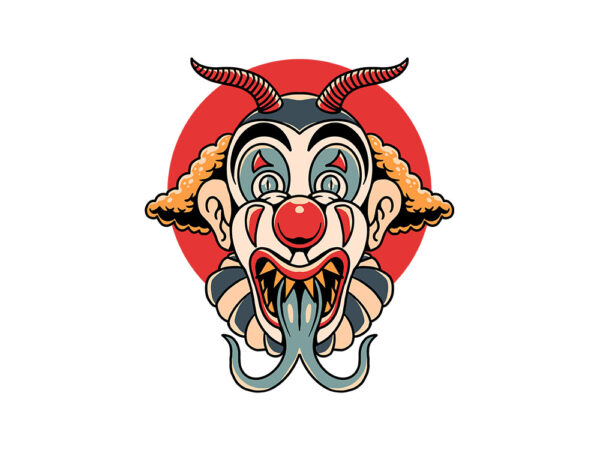 Monster clown t shirt designs for sale