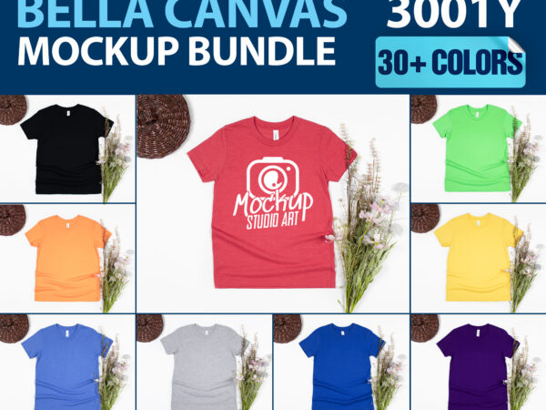 Bella canvas 3001, t-shirt mockups, flat lay mockup, 30 mockups