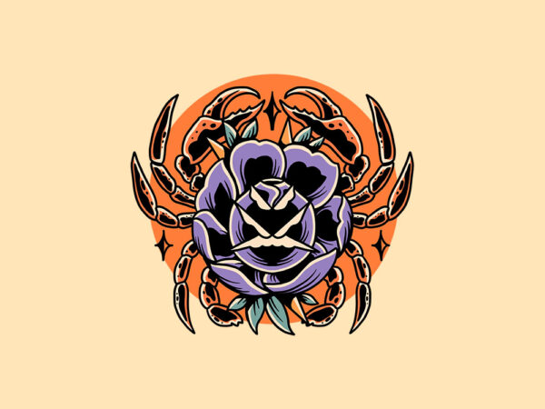 Rose crab t shirt design online