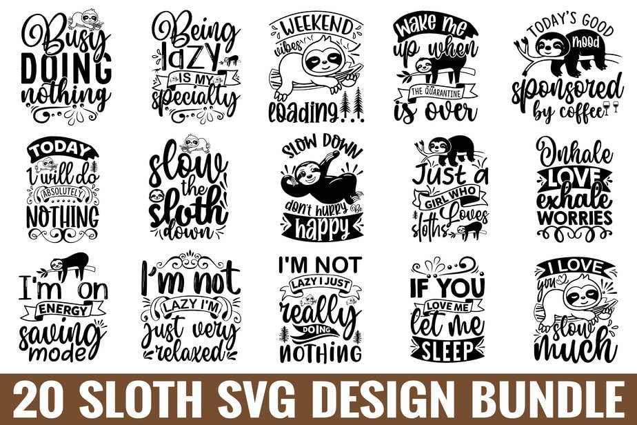 Sloth Svg Design Bundle - Buy t-shirt designs