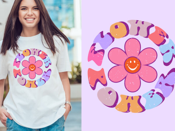 Flower power unique and trendy t-shirt design.