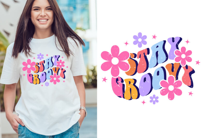 groovy style Typography T Shirt Design Vector