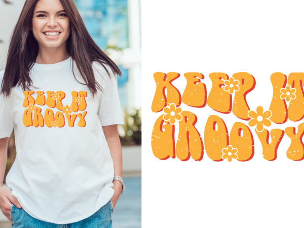 Groovy style typography t shirt design vector