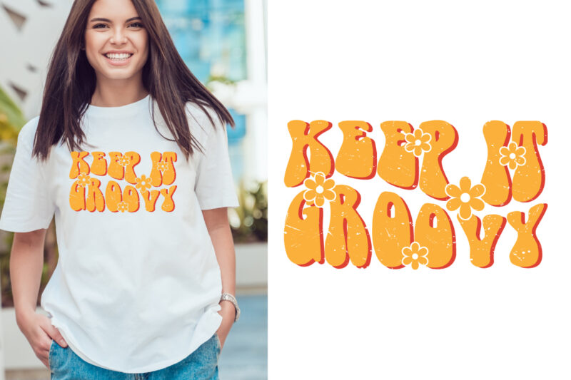 groovy style Typography T Shirt Design Vector