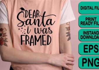 Dear Santa I Was Farmed, Merry Christmas shirt print template, funny Xmas shirt design, Santa Claus funny quotes typography design