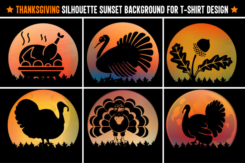 Thanksgiving Sunset T-Shirt Graphic Bundle