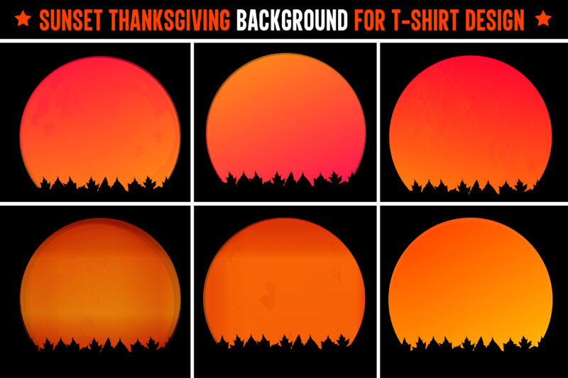 Thanksgiving Sunset Colorful T-Shirt Design Background