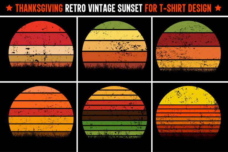 Thanksgiving Sunset Colorful T-Shirt Design Background