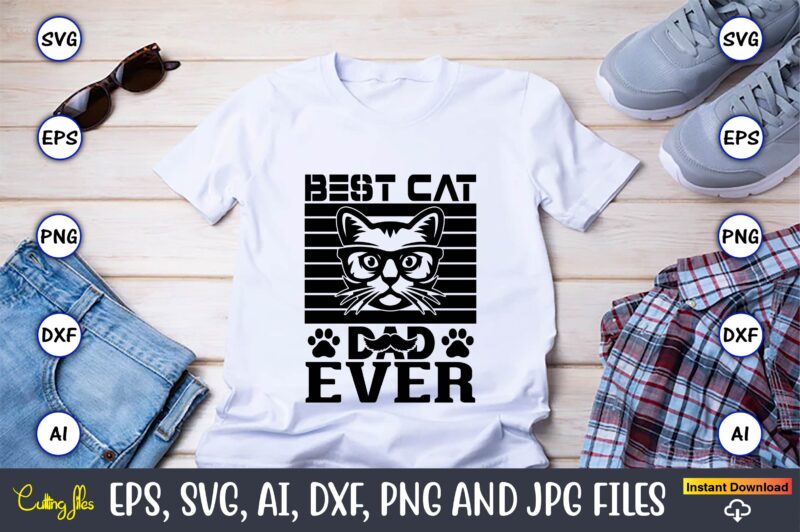 Cat T-Shirt Design Bundle, cat svg t-shirt design, cat lover, i love ...