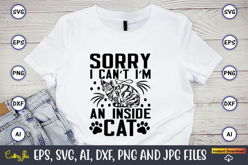 Cat T-Shirt Design Bundle, cat svg t-shirt design, cat lover, i love cat,Cat Svg, Bundle Svg, Cat Bundle Svg, Silhouette Svg, Black Cats Svg, Black Design Svg,Silhouette Bundle Svg, Png