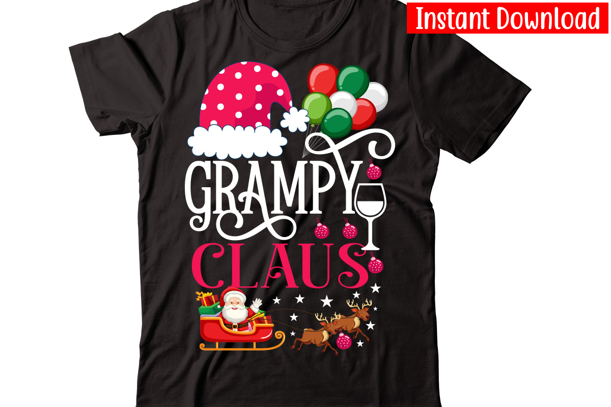 Grampy Claus vector t-shirt design,Christmas t-shirt design bundle ...