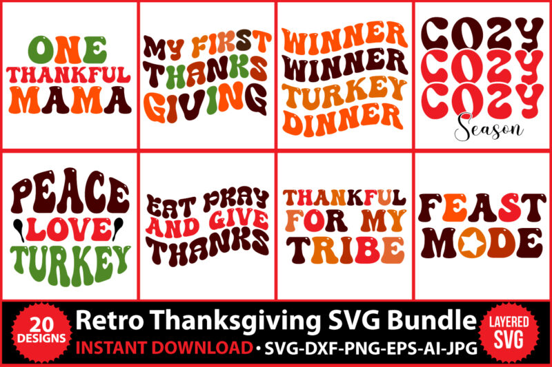 Retro Thanksgiving SVG Bundle,Retro SVG,Retro thanksgiving design,retro design, thanksgiving retro svg,Retro design bundle,thanksgiving retro bundle,Thanksgiving SVG Bundle, thankful svg, blessed svg, turkey svg, fall svg, svg designs, svg quotes, gather