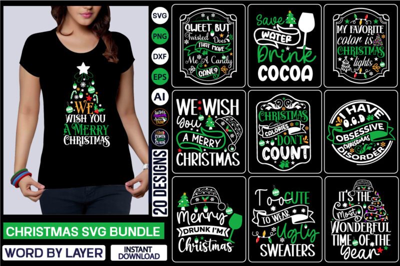 CHRISTMAS T-SHIRT MEGA BUNDLE Christmas SVG Bundle, Christmas SVG, Merry Christmas SVG, Christmas Ornaments svg, Winter svg, Santa svg, Funny Christmas Bundle svg Cricut,Christmas SVG Bundle, Christmas SVG, Merry Christmas