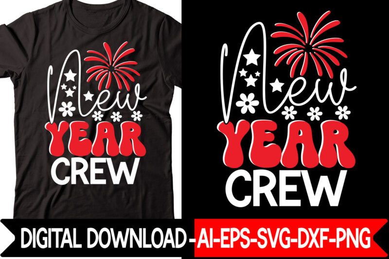 New Year Crew vector t-shirt design,New Years SVG Bundle, New Year's Eve Quote, Cheers 2023 Saying, Nye Decor, Happy New Year Clip Art, New Year, 2023 svg, LEOCOLOR Hippie New