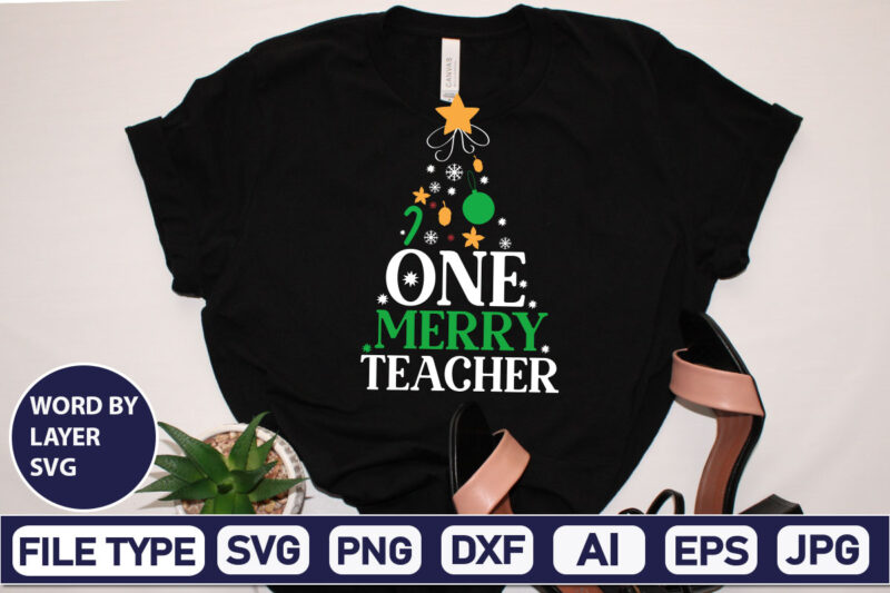 One Merry Teacher Christmas SVG Bundle,Christmas Svg, Disney Christmas Bundle Svg Png Dxf, Xmas Svg, Christmas Digital Download Cricut Clipart, Christmas Disney Svg Cut FileChristmas SVG Bundle, Christmas Svg Png