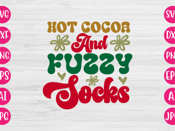 Hot cocoa and fuzzy socks vector design