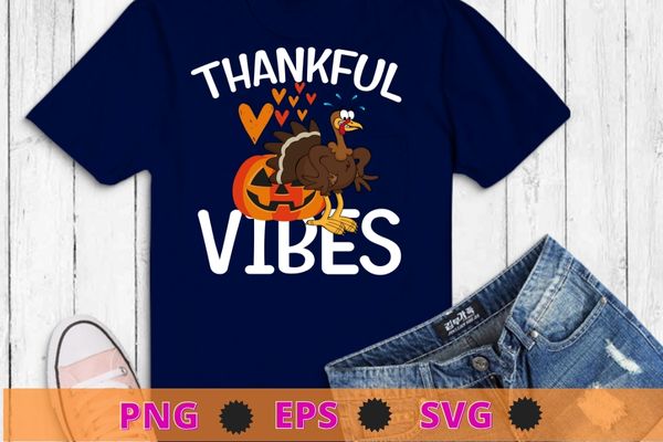 Retro Groovy Thankful Vibes Turkey Fall Thanksgiving T-Shirt design svg, Retro Groovy, Thankful Vibes png, Turkey, Fall Thanksgiving,