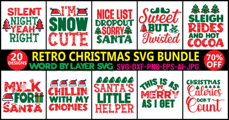 Retro Christmas SVG Bundle, Christmas Retro Svg, Christmas Svg, Png, Christmas Shirt Svg, Merry Christmas Svg, Svg Cricut, Png Sublimation,Retro Christmas Svg Bundle, Christmas Shirt, Santa Clause Svg, Christmas Png