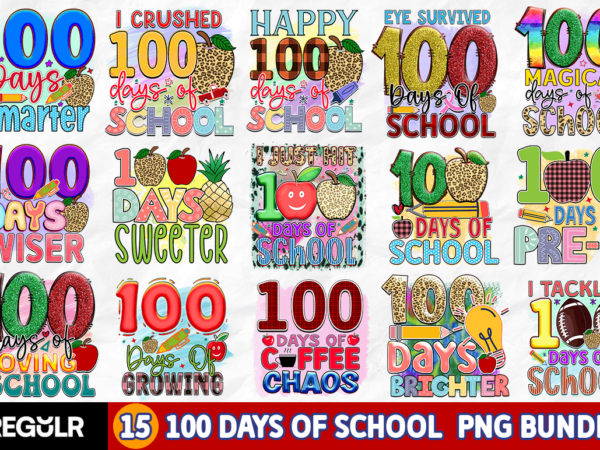 100 days of school sublimation bundle