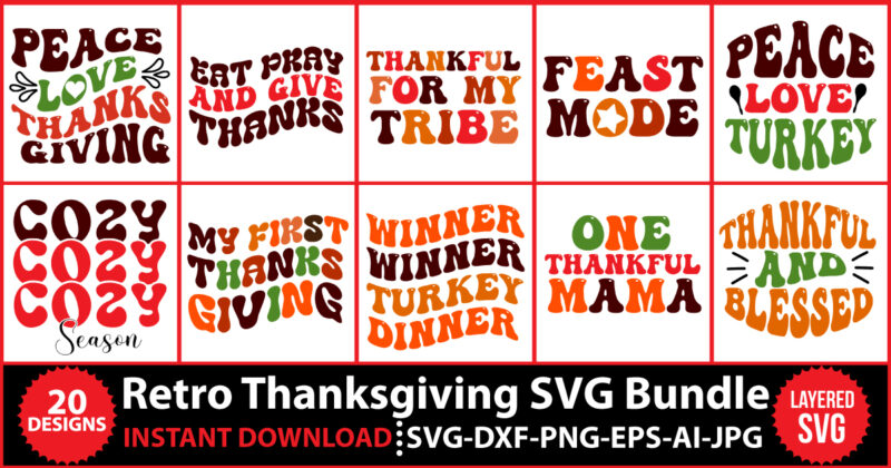 Retro Thanksgiving SVG Bundle,Retro SVG,Retro thanksgiving design,retro design, thanksgiving retro svg,Retro design bundle,thanksgiving retro bundle,Thanksgiving SVG Bundle, thankful svg, blessed svg, turkey svg, fall svg, svg designs, svg quotes, gather