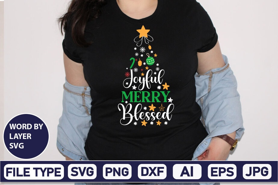 Joyful Merry Blessed Christmas SVG Bundle,Christmas Svg, Disney