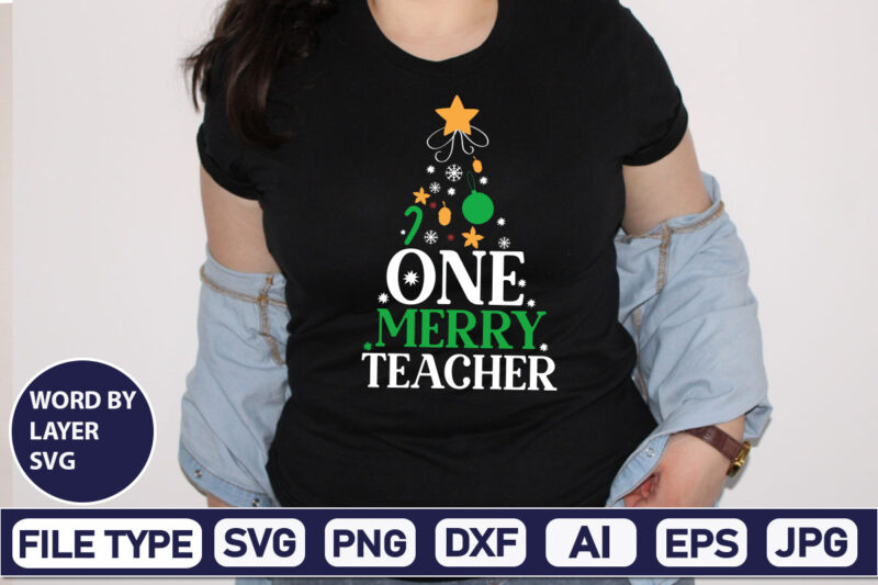 One Merry Teacher Christmas SVG Bundle,Christmas Svg, Disney Christmas Bundle Svg Png Dxf, Xmas Svg, Christmas Digital Download Cricut Clipart, Christmas Disney Svg Cut FileChristmas SVG Bundle, Christmas Svg Png