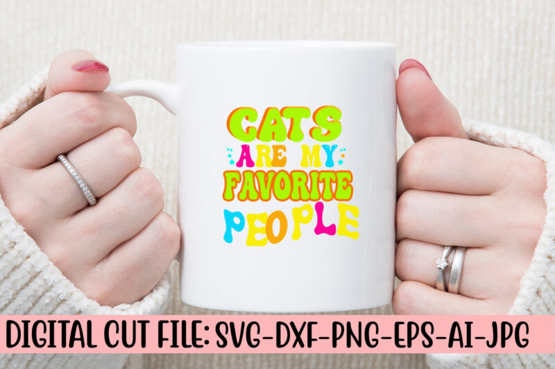 Cats Are My Favorite People Retro SVG