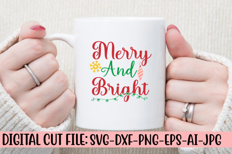 Merry And Bright SVG Design