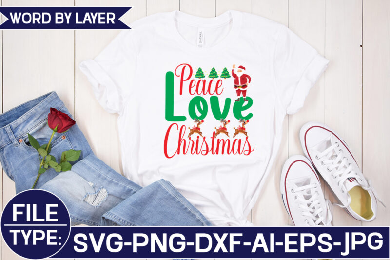 Peace Love Christmas SVG Cut File