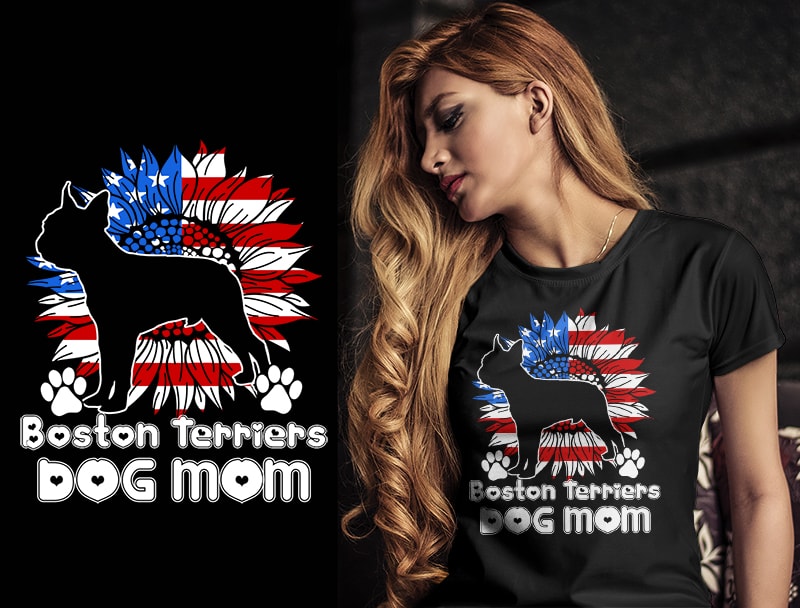 37 DOG MOM Christmas AMERICAN FLAG TSHIRT DESIGNS bundle editable