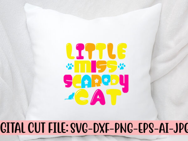 Little miss scaredy cat retro svg t shirt vector graphic