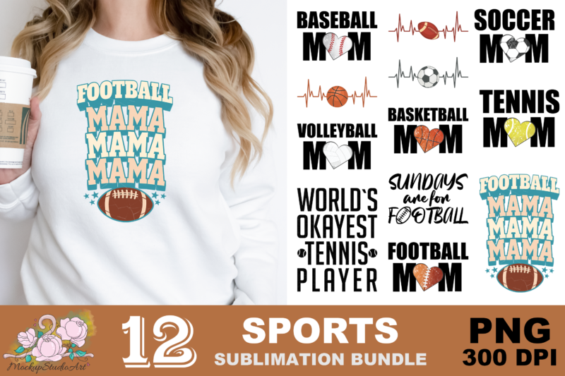 Sport Mom Sport Heartbeat PNG Sublimation Design