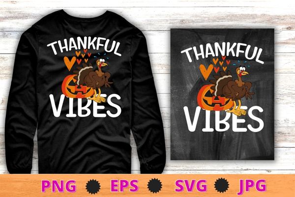 Retro Groovy Thankful Vibes Turkey Fall Thanksgiving T-Shirt design svg, Retro Groovy, Thankful Vibes png, Turkey, Fall Thanksgiving,