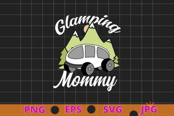 Glamping mommy funny Camping RV Flamingos Camper quote T-Shirt design svg, Glamping, Camping, RV, Flamingos, Camper quote,