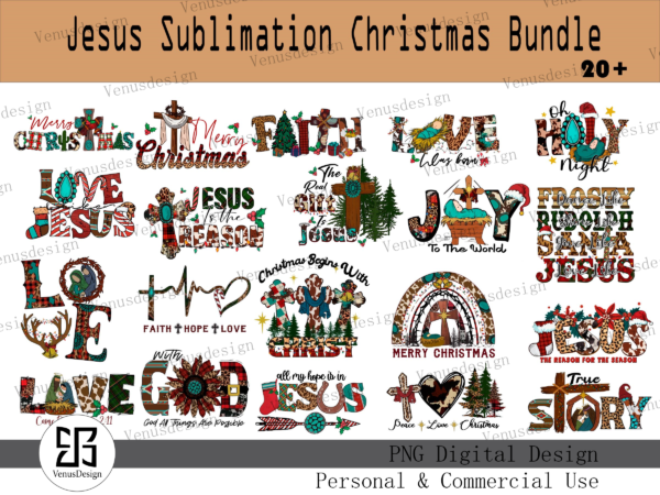 Jesus sublimation christmas bundle vector clipart