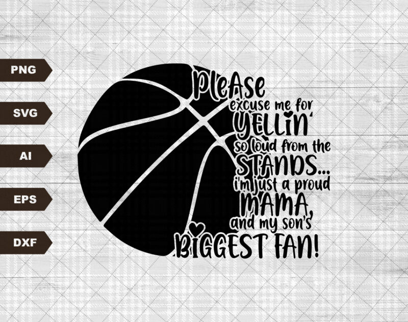 Basketball Mom SVG Design, Biggest Fan, Basketball Mom, Basketball png, Basketball svg, Cricut svg, Basketball Mom