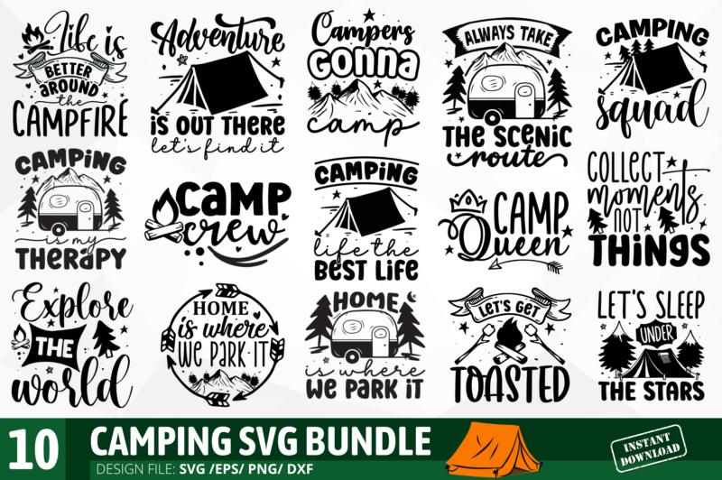 Camping SVG Bundle - Buy t-shirt designs