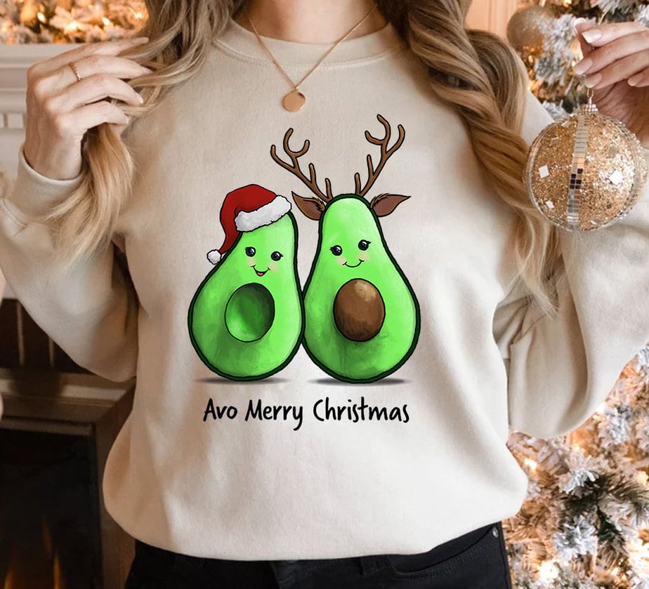 Avocado Avo Merry Christmas Classic PNG Tshirt Design DTB - Buy t-shirt ...