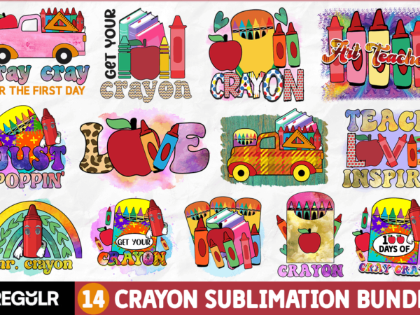 Crayon sublimation bundle t shirt vector file