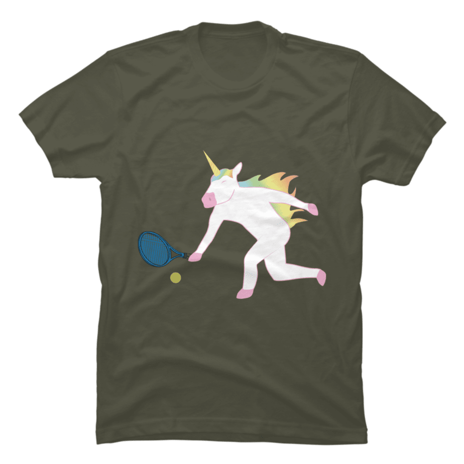 Beautiful Unicorn Playing Tennis - Buy t-shirt designs