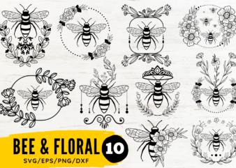 Bee With Flower SVG Bundle